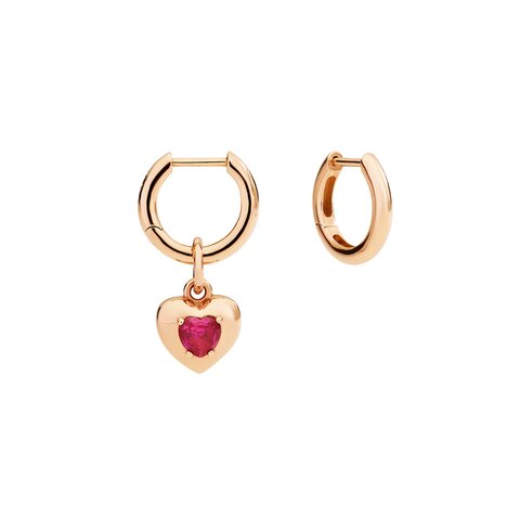 pendentif DoDo en or rose 9 ct avec rubis