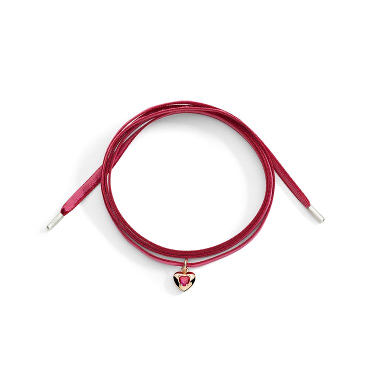 DoDo hanger in rosé goud 9kt met robijn