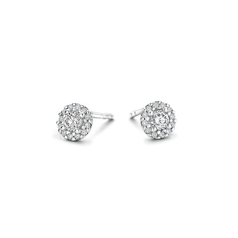 boucles d'oreilles The Exclusive Collection en or blanc 18 ct avec brillant (diamant rond) de 0.24 carat