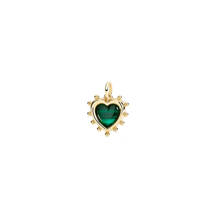 DoDo hanger in geel goud 9kt + zilver met malachite