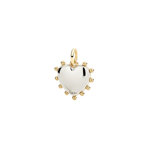 pendentif DoDo en or jaune 9 carats + argent avec malachite