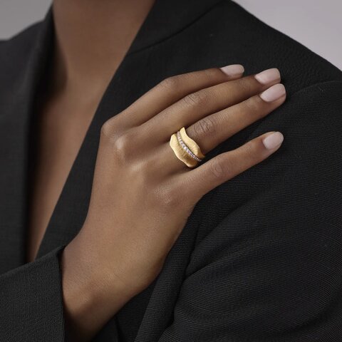 Ole Lynggaard ring in geel goud 18kt met briljant van 0,28 karaat