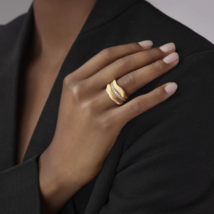 Ole Lynggaard ring in geel goud 18kt met briljant van 0,28 karaat