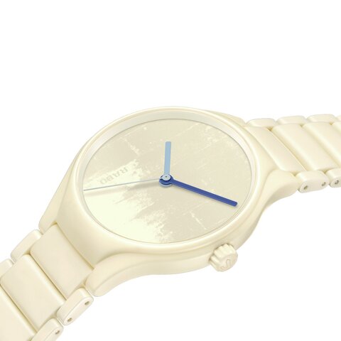 Rado horloge met een kast in keramiek, met een wijzerplaat in het wit en een diameter van 40 mm
