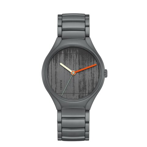 Rado horloge met een kast in keramiek, met een wijzerplaat in het grijs en een diameter van 40 mm