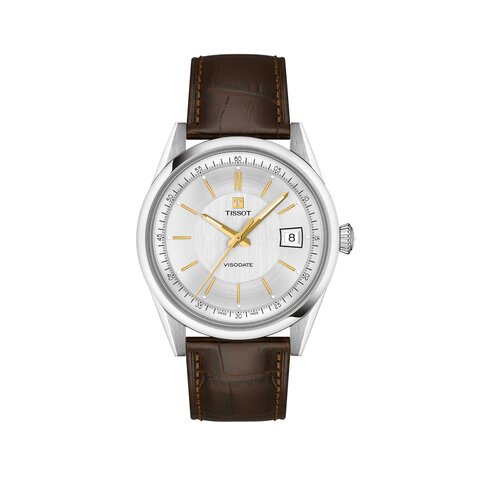 Tissot horloge met een kast in staal, met een wijzerplaat in het zilver en een diameter van 39 mm