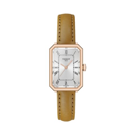 Tissot horloge met een kast in rosé pvd-coating en een wijzerplaat in het zilver