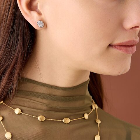 boucles d'oreilles Marco Bicego en or jaune 18 ct avec brillant de 0.27 carat