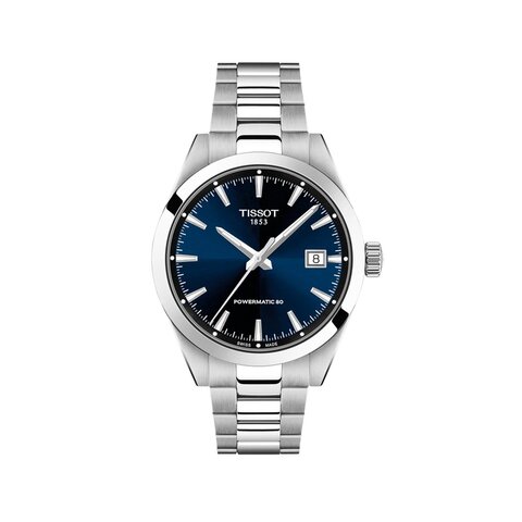 Tissot horloge met een kast in staal, met een wijzerplaat in het blauw en een diameter van 38 mm