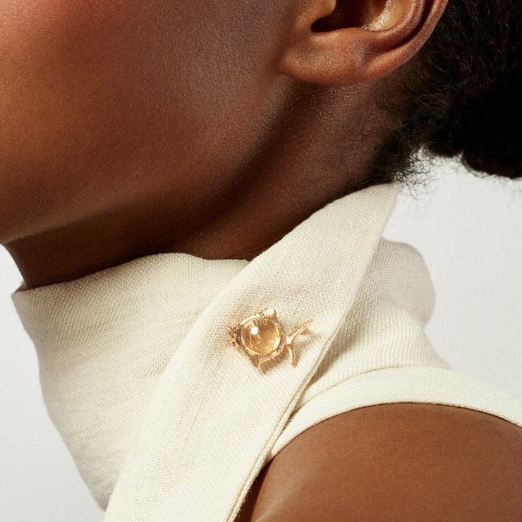 Ole Lynggaard hanger in geel goud 18kt met quartz rutile