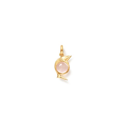 Ole Lynggaard hanger in geel goud 18kt met quartz rose
