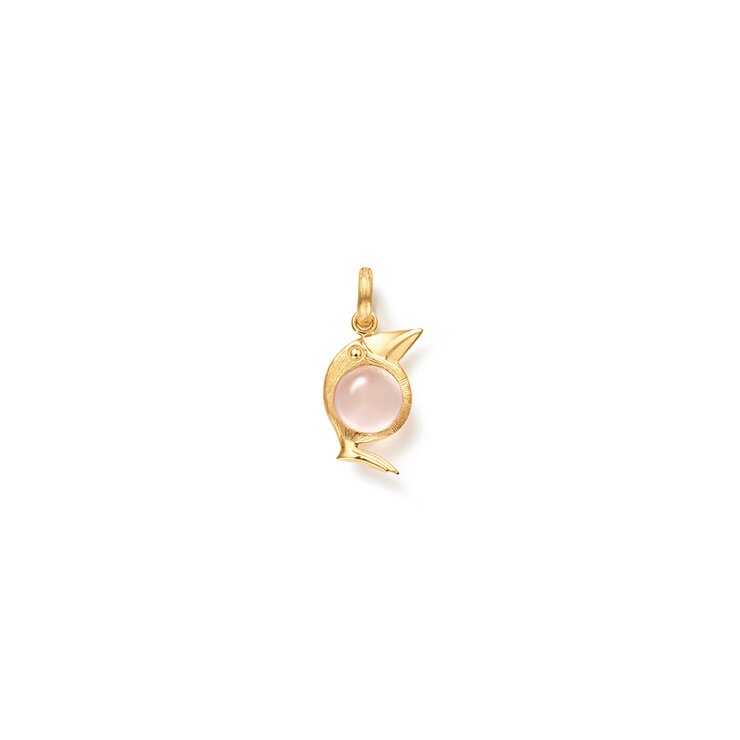 pendentif Ole Lynggaard en or jaune 18 ct avec quartz rose