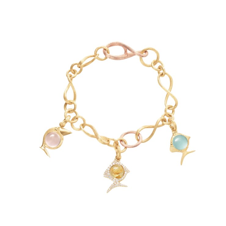 pendentif Ole Lynggaard en or jaune 18 ct avec quartz rose