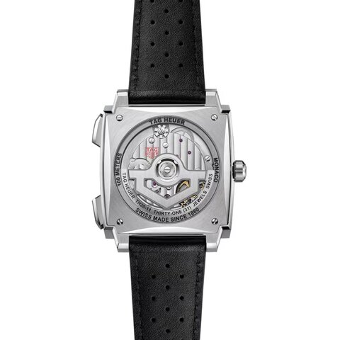 TAG Heuer horloge met een kast in titanium, met een wijzerplaat in het blauw en een diameter van 39 mm