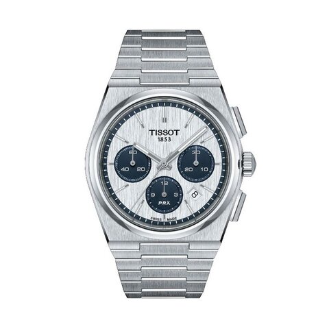 Tissot horloge met een kast in staal, met een wijzerplaat in het zilver en een diameter van 42 mm
