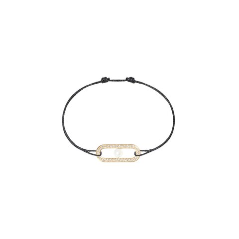 bracelet dinh van en or jaune 18 ct avec perles entouré de briljants de 0,16 karaat