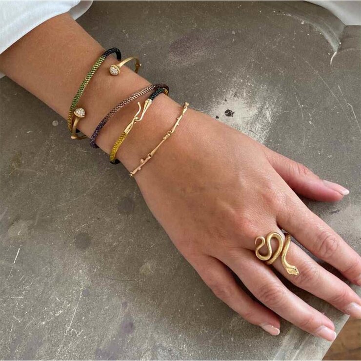 Ole Lynggaard armband in geel goud 18kt met briljant van 0,02 karaat