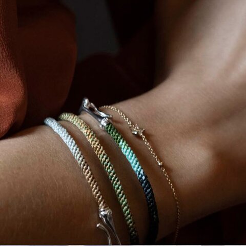 bracelet Ole Lynggaard en or jaune 18 ct avec brillant de 0.11 carat