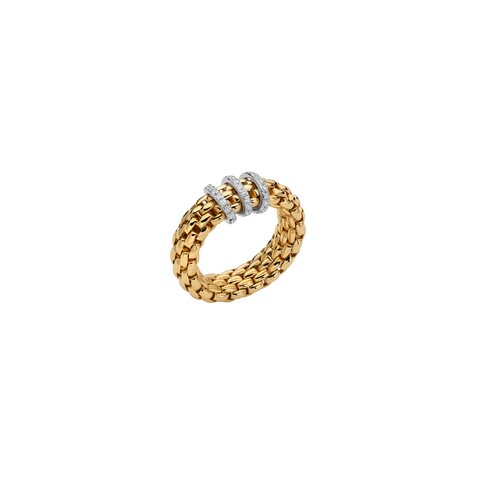 Fope ring in geel goud 18kt met briljant van 0,23 karaat