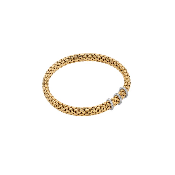 Fope armband in geel goud 18kt met briljant van 0,22 karaat