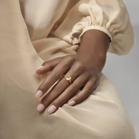 Ole Lynggaard ring in geel goud 18kt met quartz rutile
