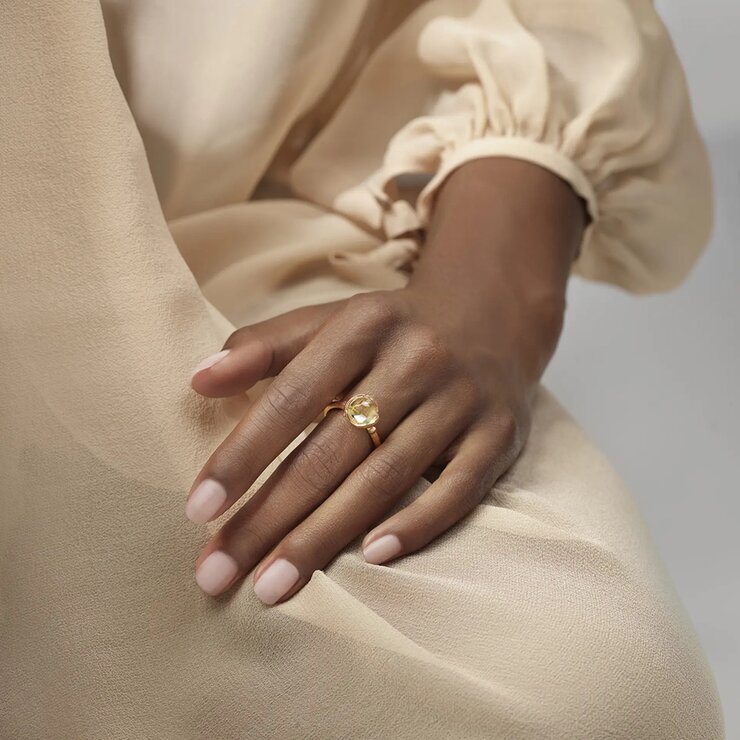 Ole Lynggaard ring in geel goud 18kt met quartz rutile