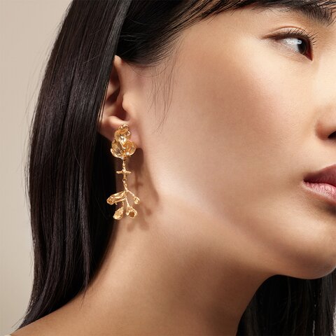 boucles d'oreilles Ole Lynggaard en or jaune 18 ct avec brillant de 0.10 carat