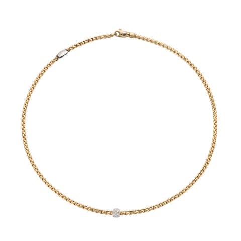 Fope ketting in geel goud 18kt met briljant van 0,19 karaat