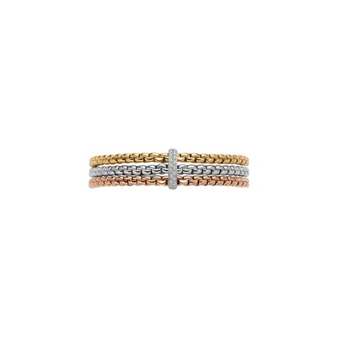 bracelet Fope en geel, rosé en wit goud 18ct avec brillant de 0.14 carat