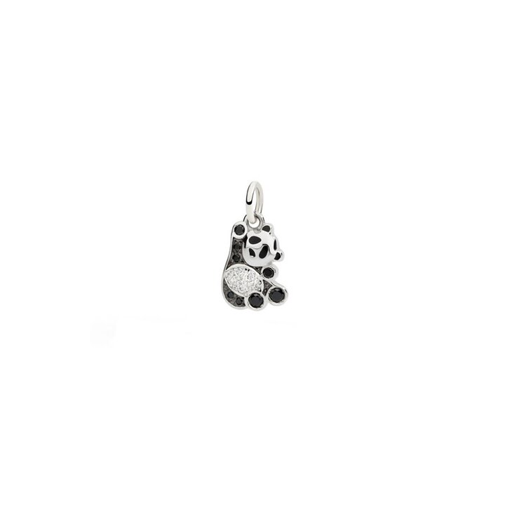 DoDo hanger in zilver met witte &  zwarte briljant van 0,15 karaat