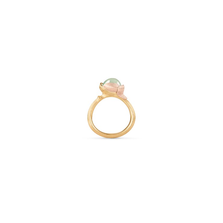 Ole Lynggaard ring in geel goud 18kt met aquamarijn
