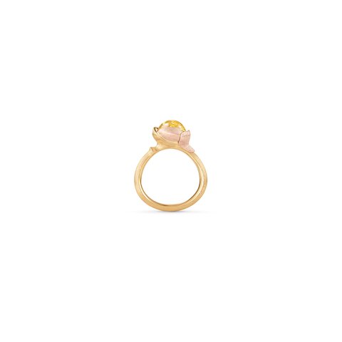 Ole Lynggaard ring in geel goud 18kt met quartz rutile