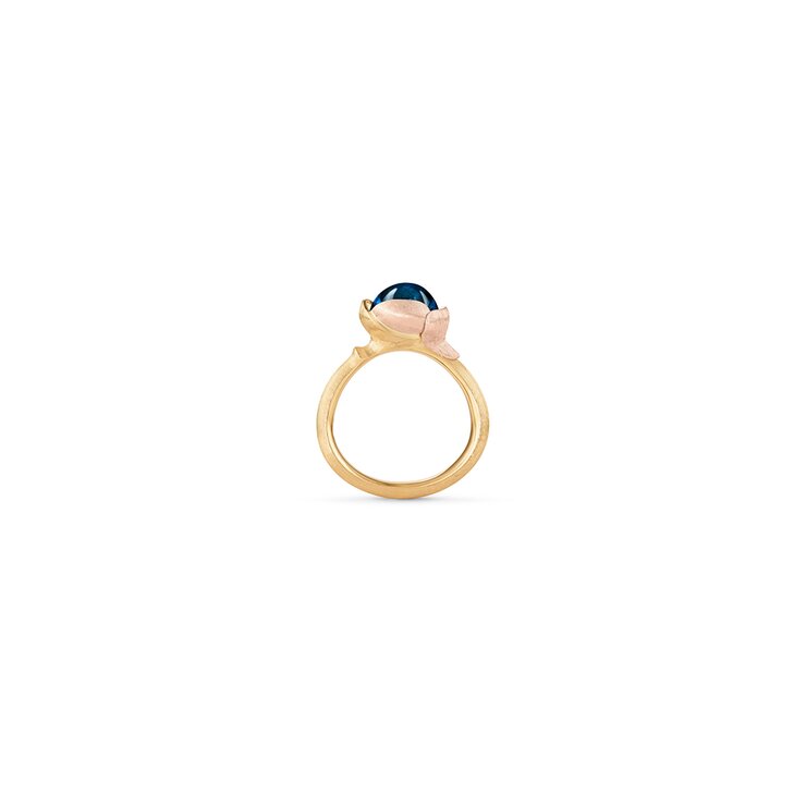 bague Ole Lynggaard en or jaune 18 ct avec topaze bleu london
