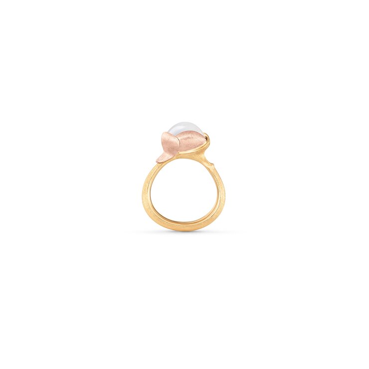 Ole Lynggaard ring in geel goud 18kt met maansteen