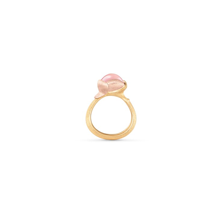 Ole Lynggaard ring in geel goud 18kt met quartz rose