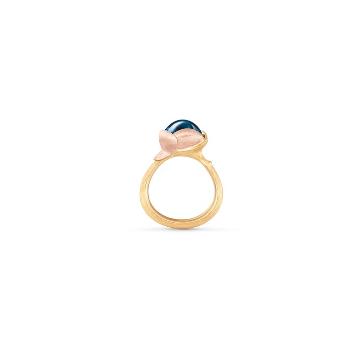bague Ole Lynggaard en or jaune 18 ct avec topaze bleu london