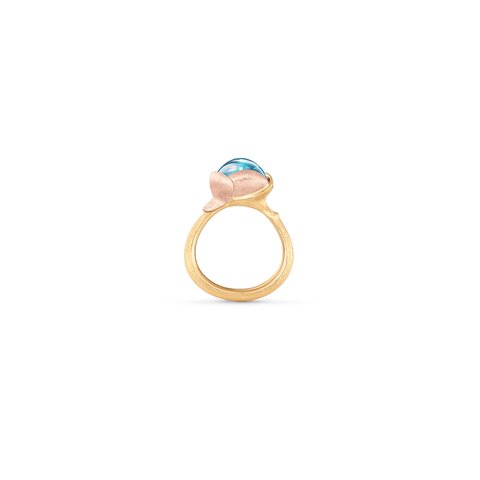 Ole Lynggaard ring in geel goud 18kt met topaas blauw