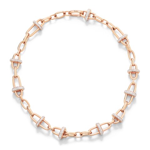 Pomellato ketting in rosé goud 18kt met briljant van 4,50 karaat