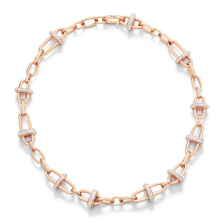 Pomellato ketting in rosé goud 18kt met briljant van 4,50 karaat