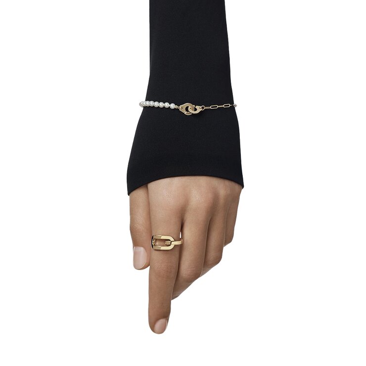 bracelet dinh van en or jaune 18 ct avec perles