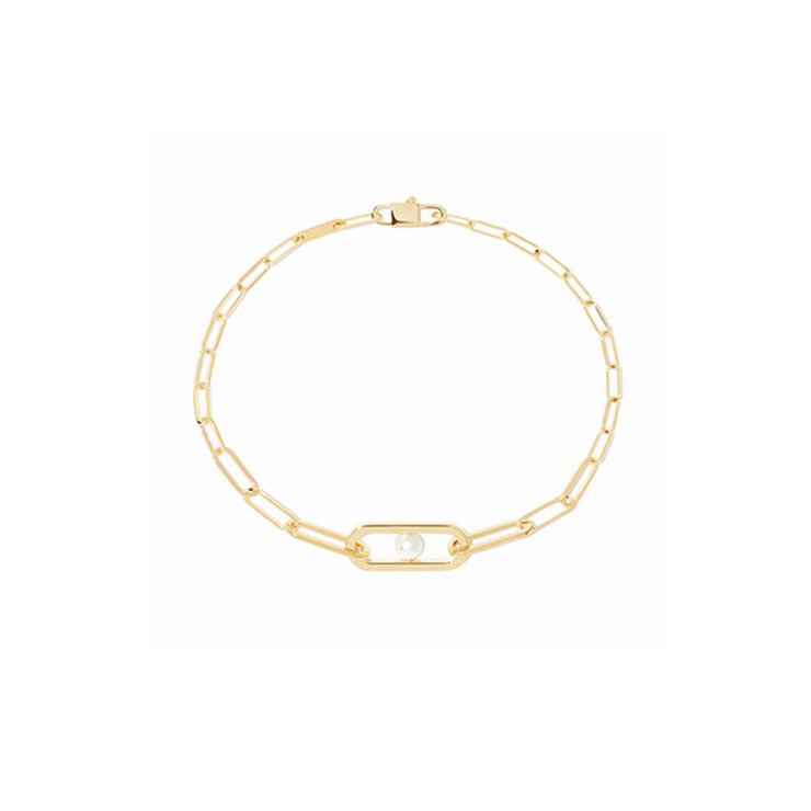bracelet dinh van en or jaune 18 ct avec perles