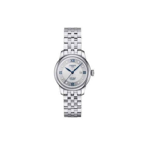 montre Tissot avec un boîtier en acier, un cadran argent avec brilliant et un diamètre de 29 mm