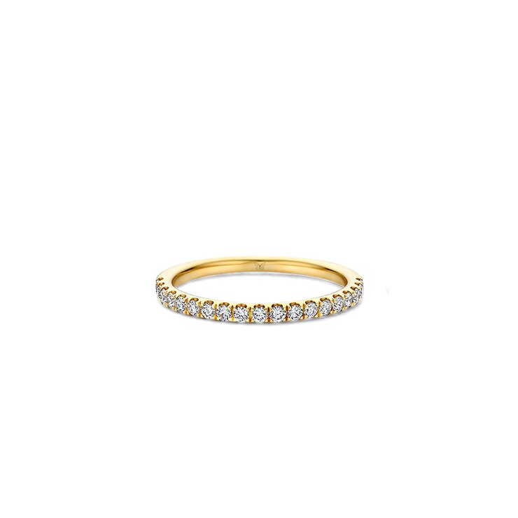 The Exclusive Collection trouwring in geel goud 18kt met briljant van 0,30 karaat