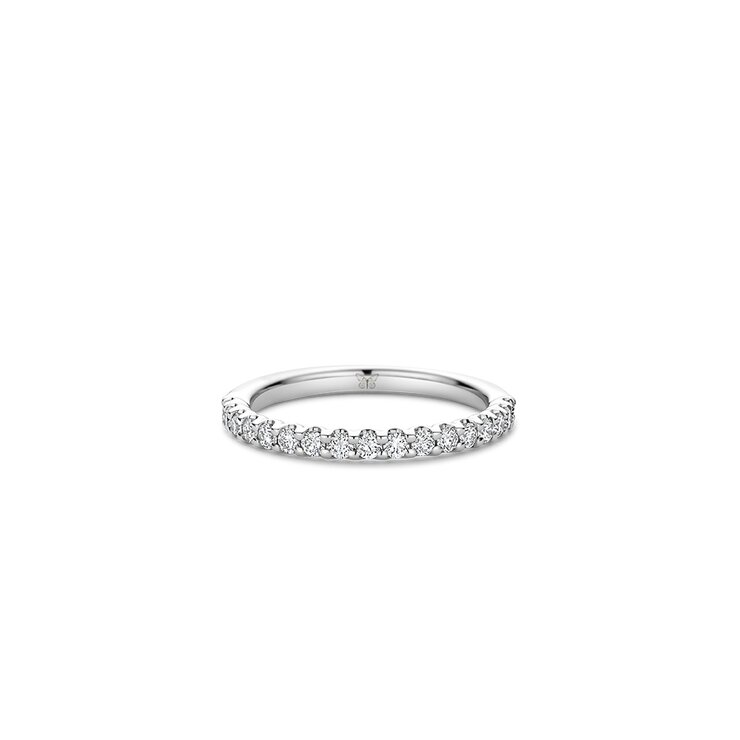 The Exclusive Collection trouwring in wit goud 18kt met briljant van 0,42 karaat
