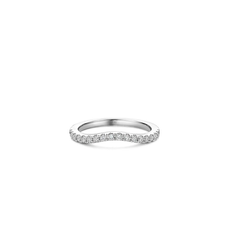 The Exclusive Collection trouwring in wit goud 18kt met briljant van 0,32 karaat