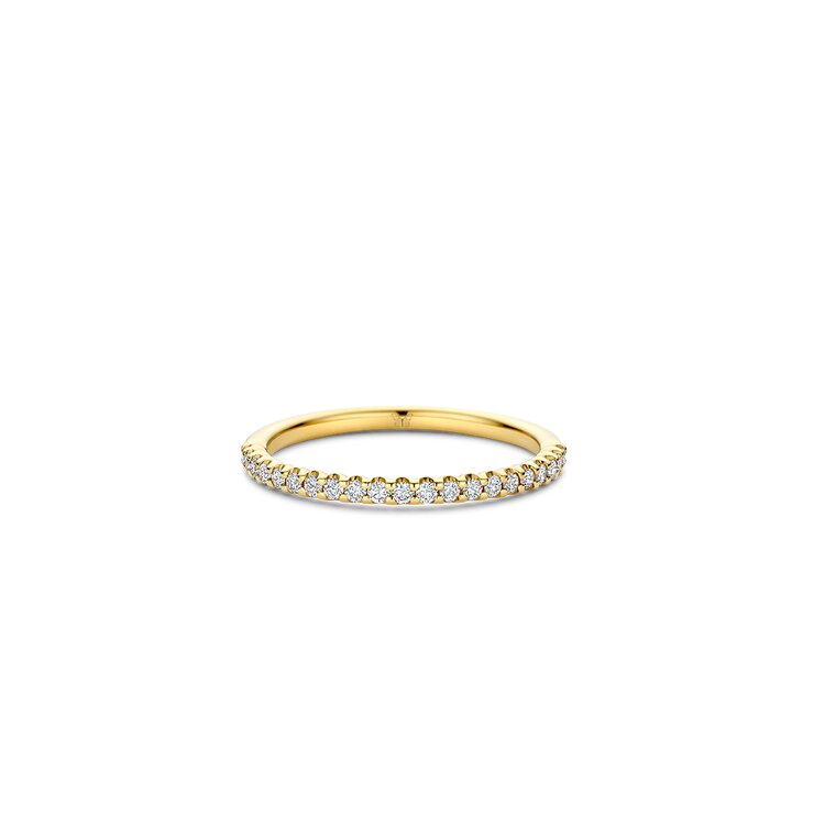 The Exclusive Collection trouwring in geel goud 18kt met briljant van 0,20 karaat