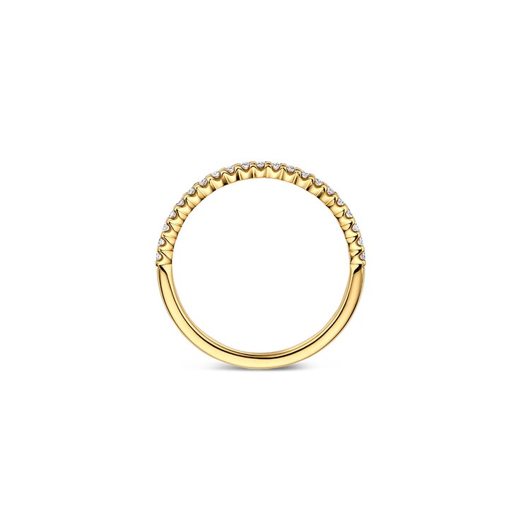The Exclusive Collection trouwring in geel goud 18kt met briljant van 0,20 karaat