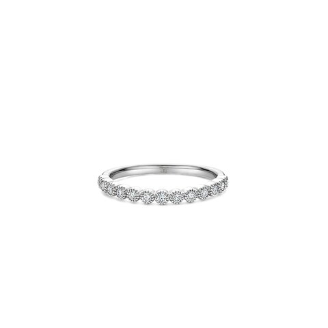 The Exclusive Collection trouwring in wit goud 18kt met briljant van 0,26 karaat