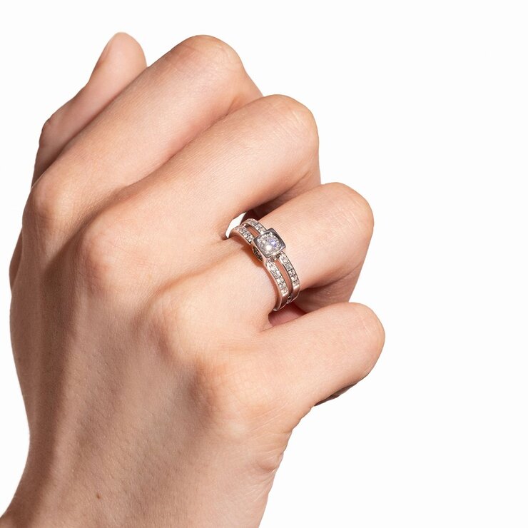 bague dinh van en or blanc 18 ct avec brillant de 0.42 carat