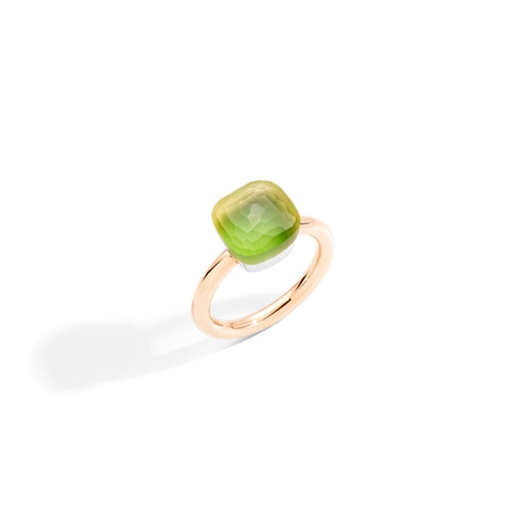 Pomellato ring in rosé goud 18kt met quartz lemon & chrysopraas
